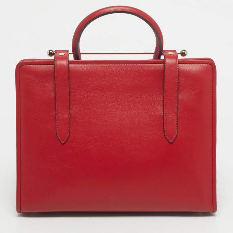 Pre Owned Strathberry Red Leather Midi Tote