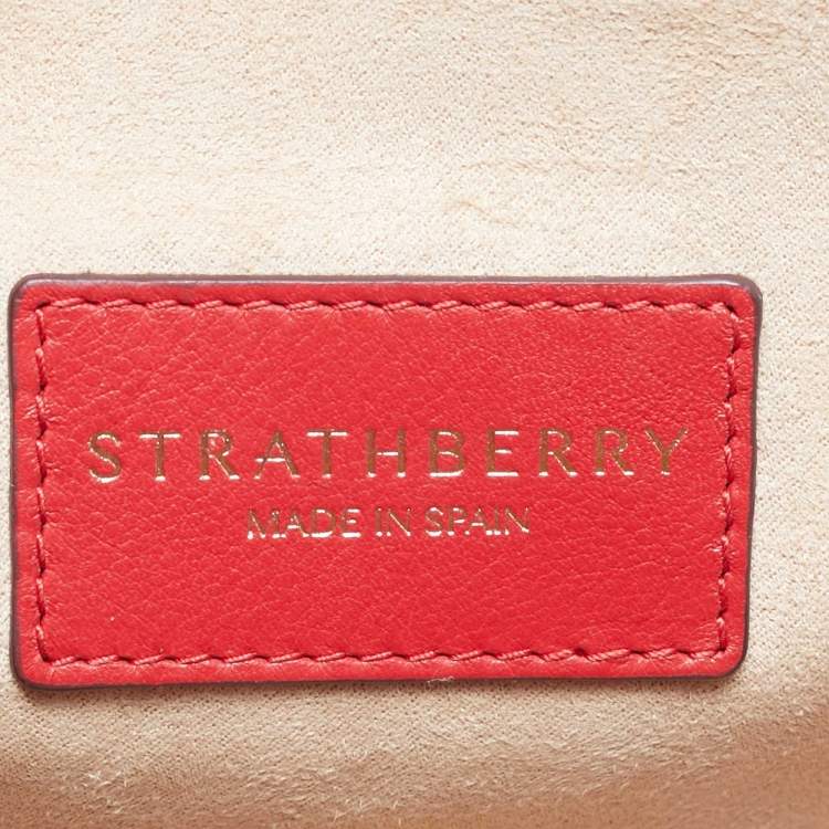 Pre Owned Strathberry Red Leather Midi Tote