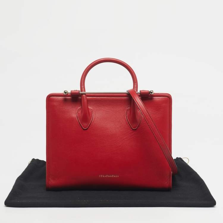 Pre Owned Strathberry Red Leather Midi Tote