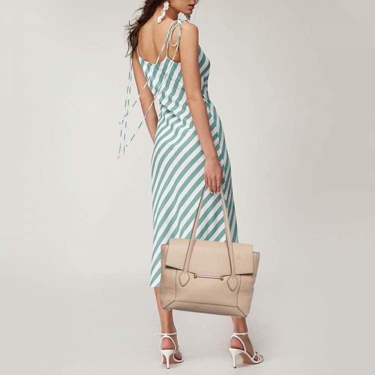 Pre Owned Strathberry Mosaic Beige Leather Tote