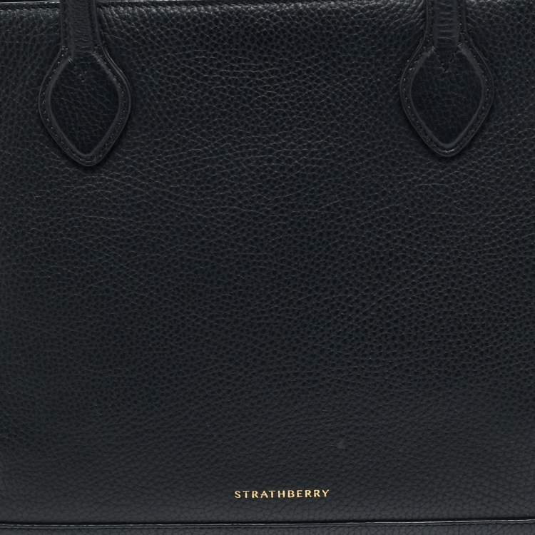 Pre Owned Strathberry Mosiac Black Leather Shopper Tote