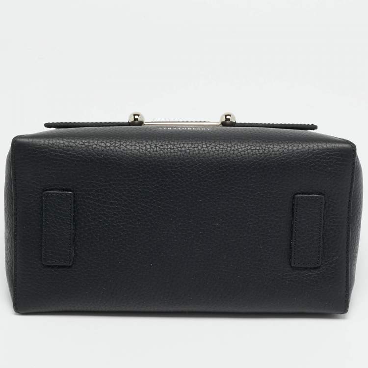 Pre Owned Strathberry Mosiac Black Leather Top Handle Bag