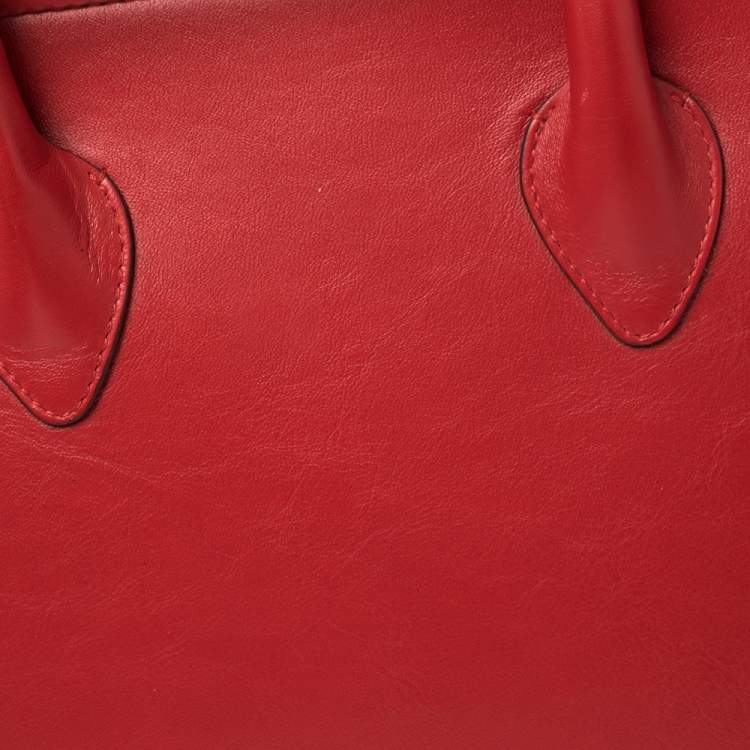 Pre Owned Strathberry Red Leather Midi Tote