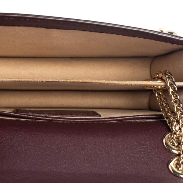 Pre Owned Strathberry Plum Leather Mini East/west Leather Crossbody Bag