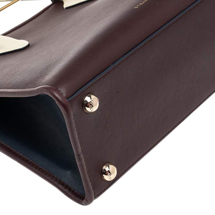 Pre Owned Strathberry Burgundy Leather Midi Tote