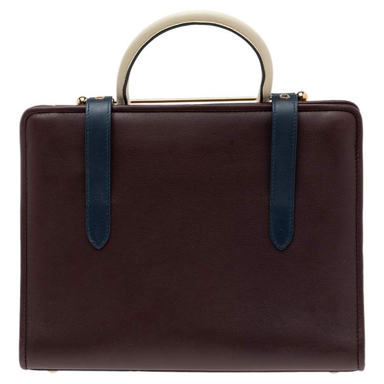 Pre Owned Strathberry Burgundy Leather Midi Tote