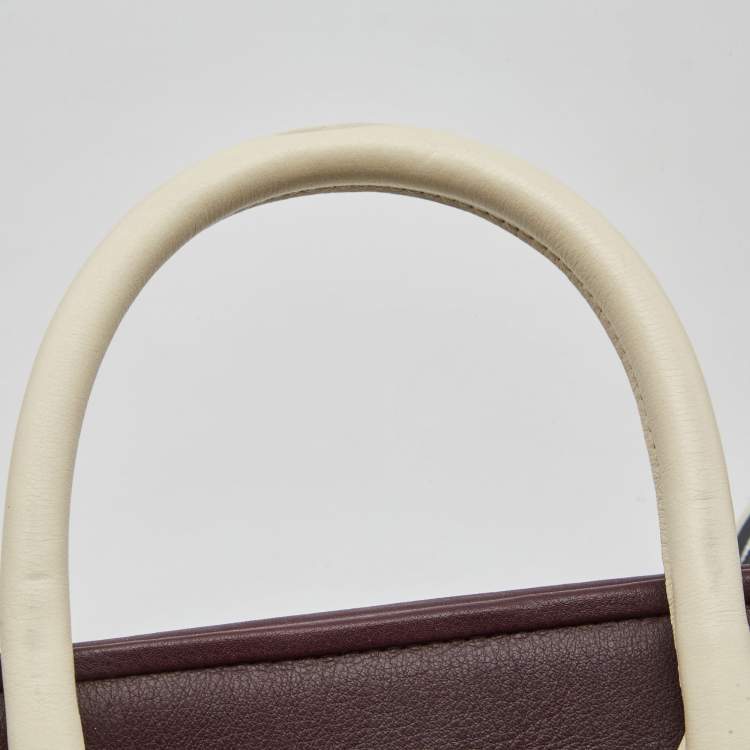 Pre Owned Strathberry Tri Color Leather Midi Tote