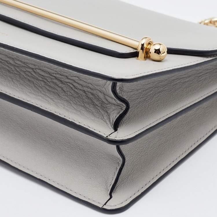 Pre Owned Strathberry Grey Leather East/west Leather Crossbody Bag