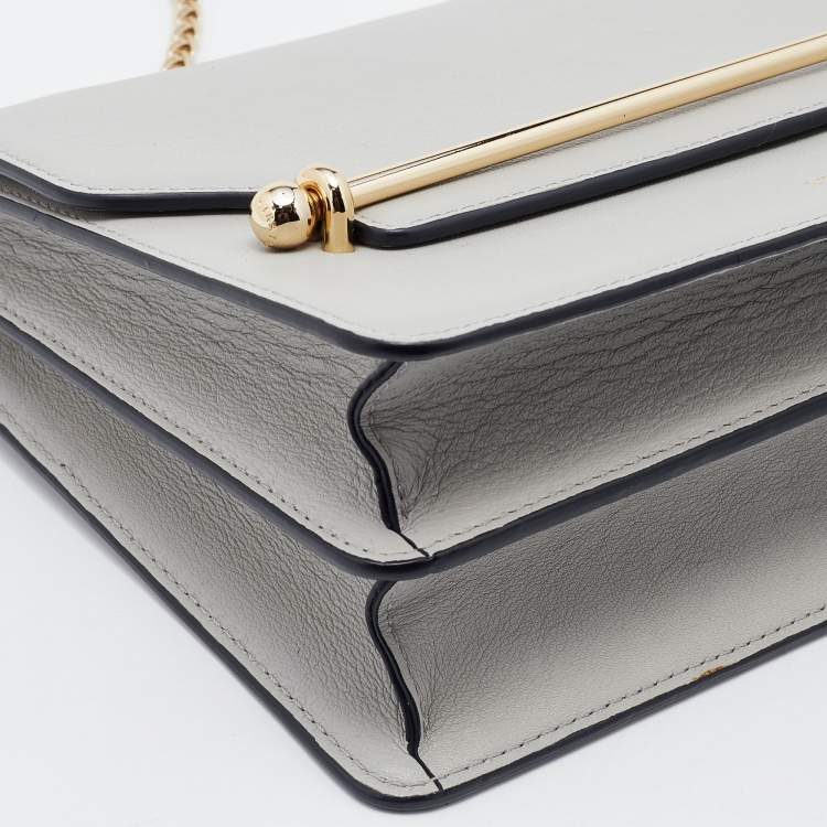 Pre Owned Strathberry Grey Leather East/west Leather Crossbody Bag