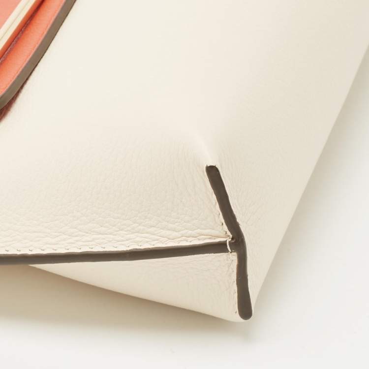 Pre Owned Strathberry Off White/Orange Leather Stylist Crossbody Bag