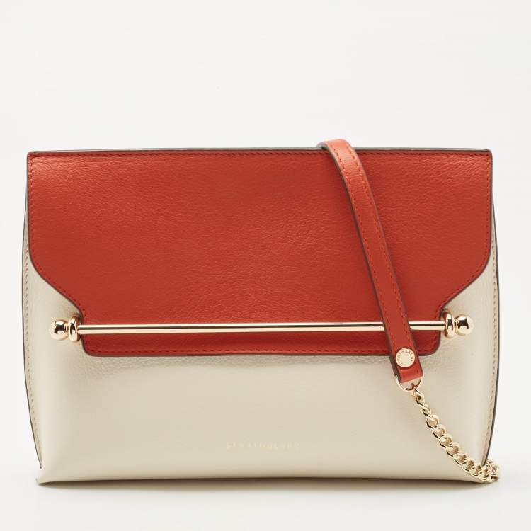 Pre Owned Strathberry Off White/Orange Leather Stylist Crossbody Bag