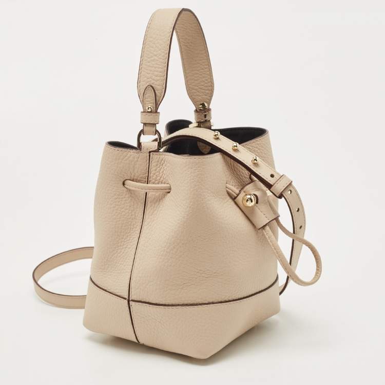 Pre Owned Strathberry Beige Leather Mini Lana Osette Bucket Bag