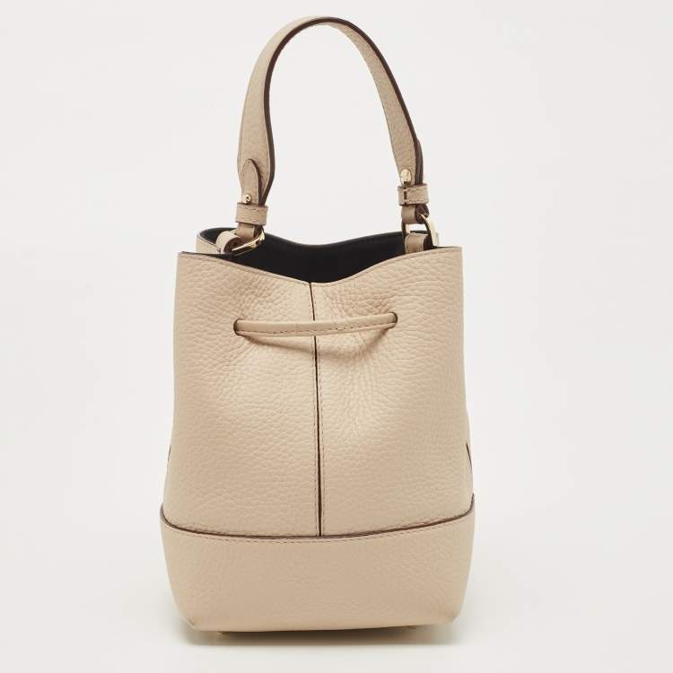 Pre Owned Strathberry Beige Leather Mini Lana Osette Bucket Bag