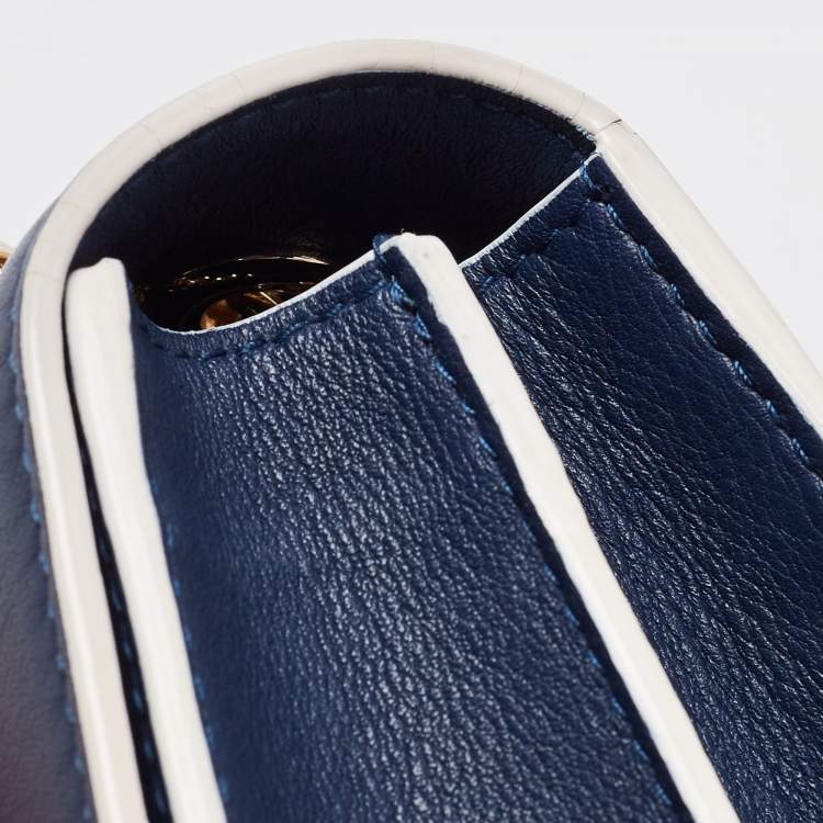 Pre Owned Strathberry Navy Blue Leather East West Shoulder Bags