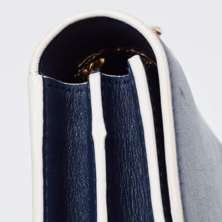 Pre Owned Strathberry Navy Blue Leather East West Shoulder Bags