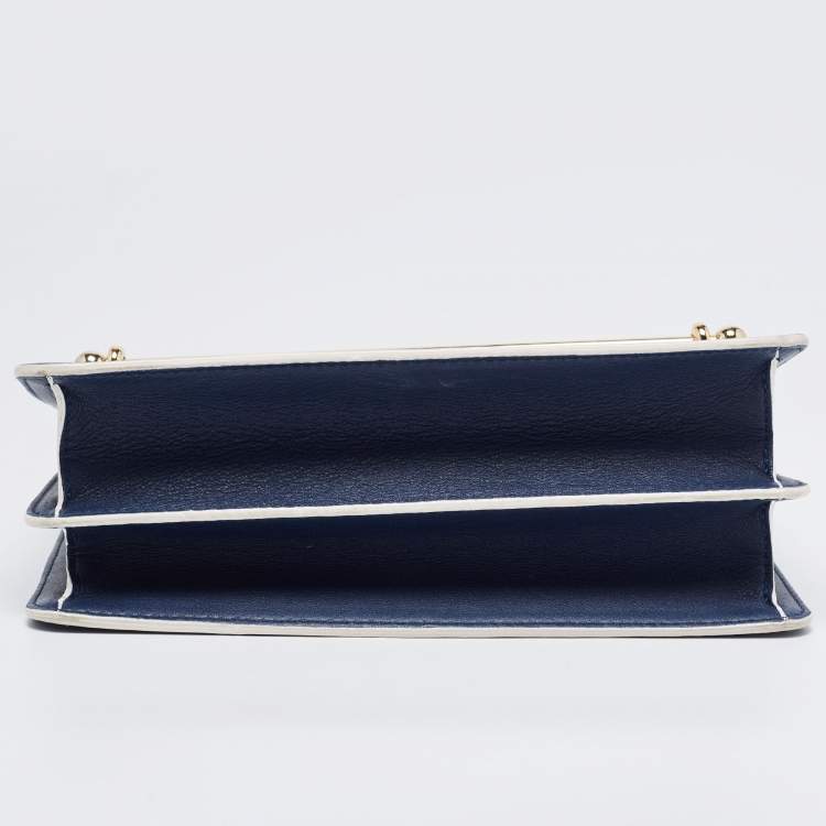 Pre Owned Strathberry Navy Blue Leather East West Shoulder Bags