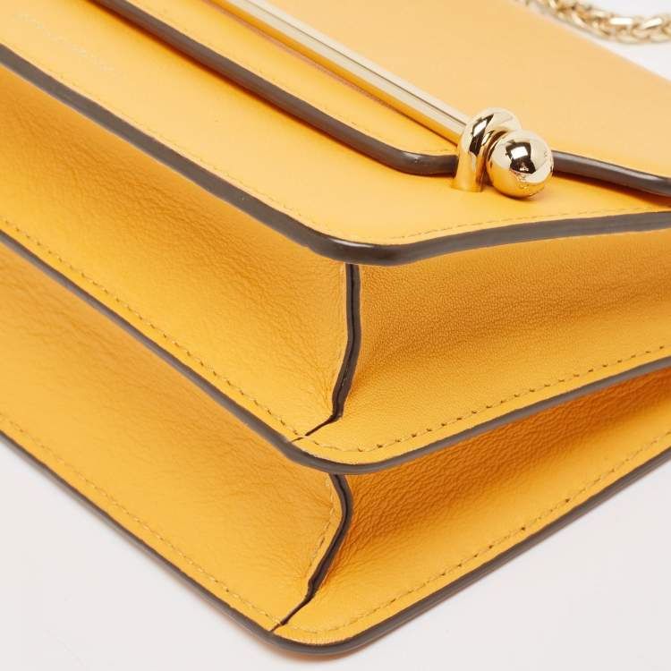 Pre Owned Strathberry Yellow Leather Mini East West Leather Crossbody Bag