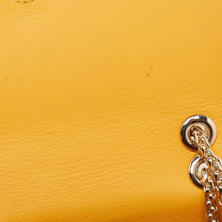 Pre Owned Strathberry Yellow Leather Mini East West Leather Crossbody Bag