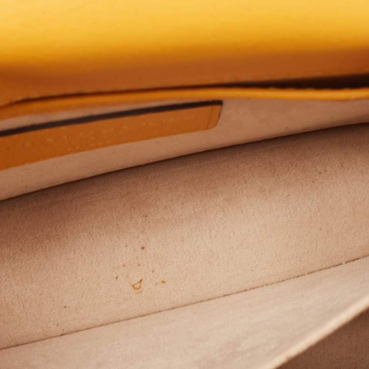 Pre Owned Strathberry Yellow Leather Mini East West Leather Crossbody Bag
