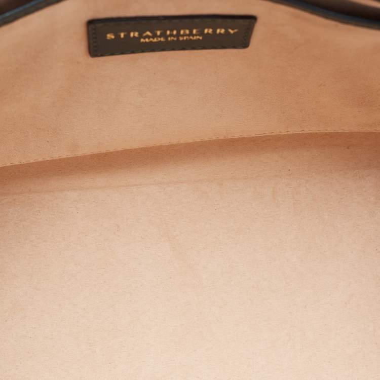 Pre Owned Strathberry  Dark Green Leather Midi Tote