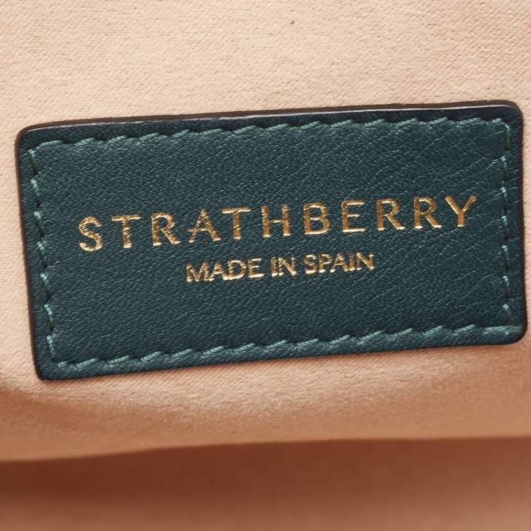 Pre Owned Strathberry  Dark Green Leather Midi Tote