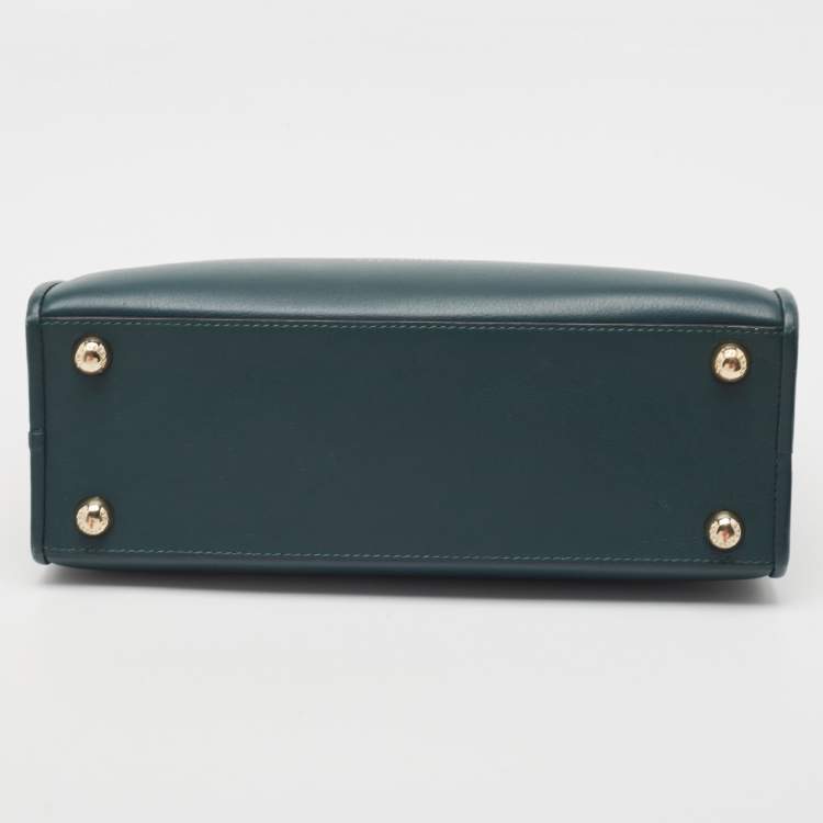 Pre Owned Strathberry  Dark Green Leather Midi Tote