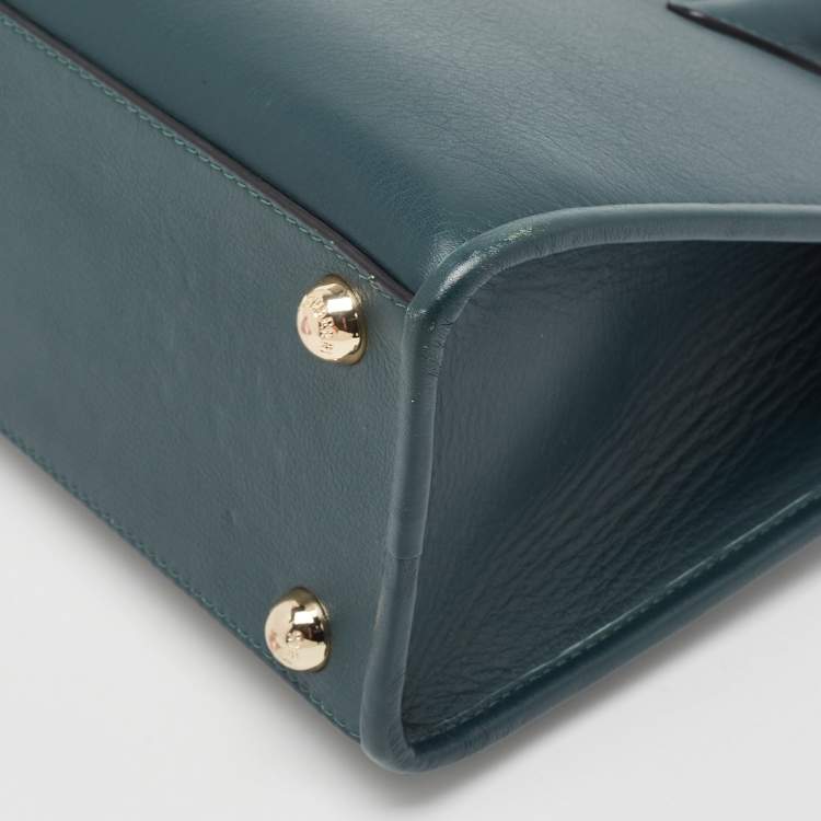 Pre Owned Strathberry  Dark Green Leather Midi Tote