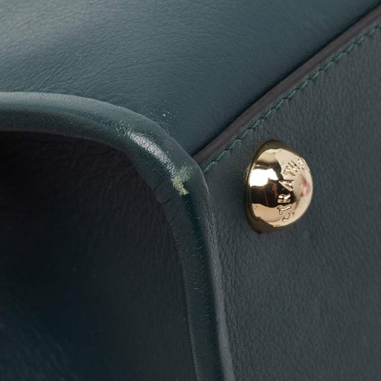 Pre Owned Strathberry  Dark Green Leather Midi Tote