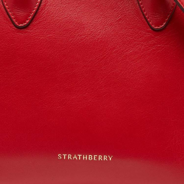 Pre Owned Strathberry Red Leather Midi Tote