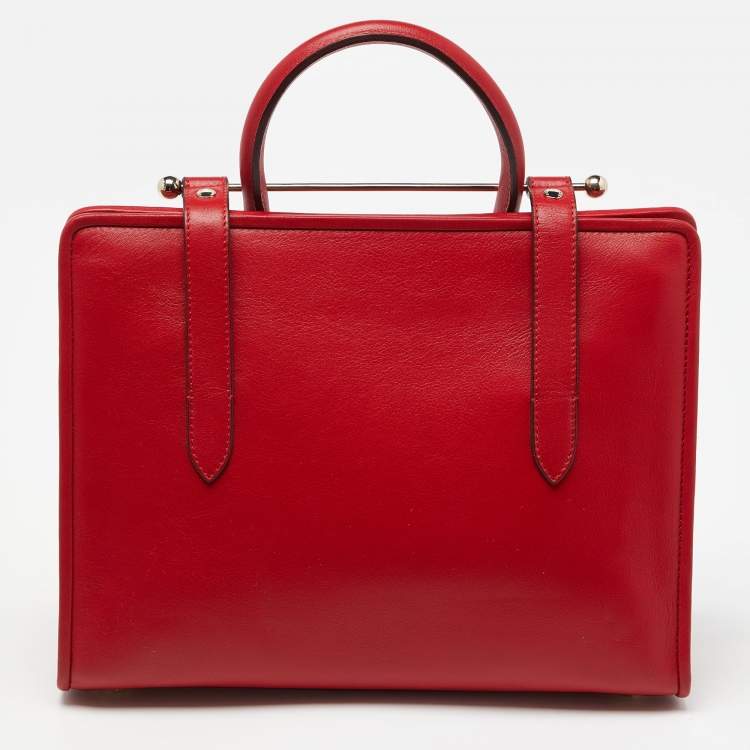Pre Owned Strathberry Red Leather Midi Tote