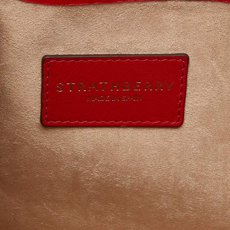 Pre Owned Strathberry Red Leather Midi Tote