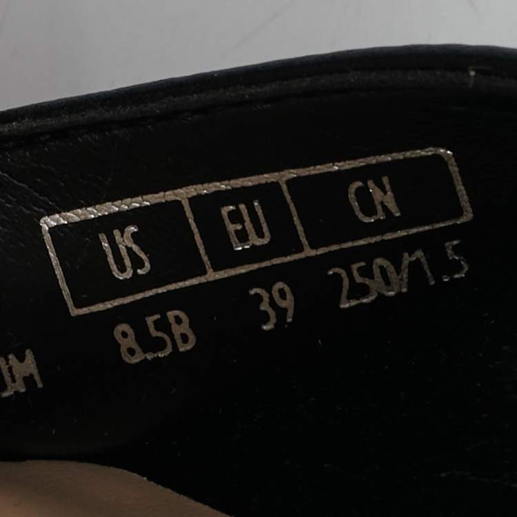 Pre Owned Stuart Weitzman Black Leather Allshine Ankle Strap Sandals Size 39