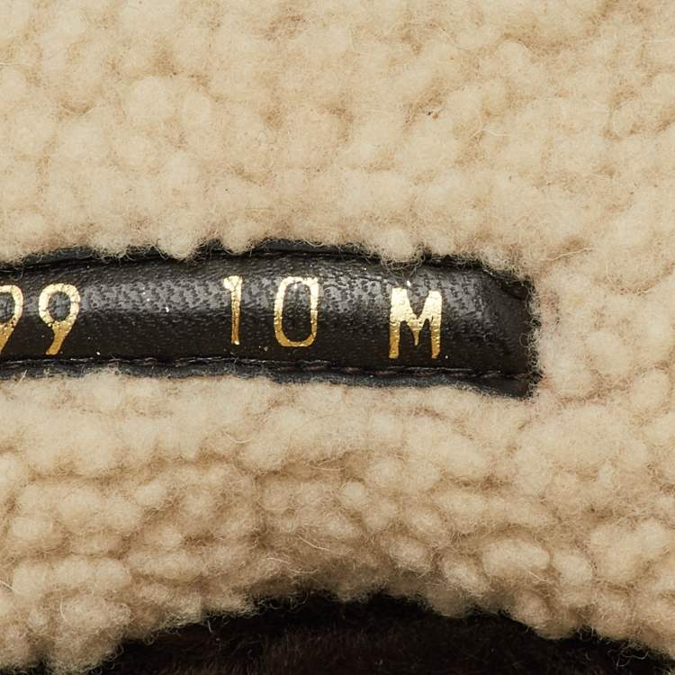 Pre Owned Stuart Weitzman Beige Suede and Shearling Fur Yukon Lace Up Ankle Boots Size 41