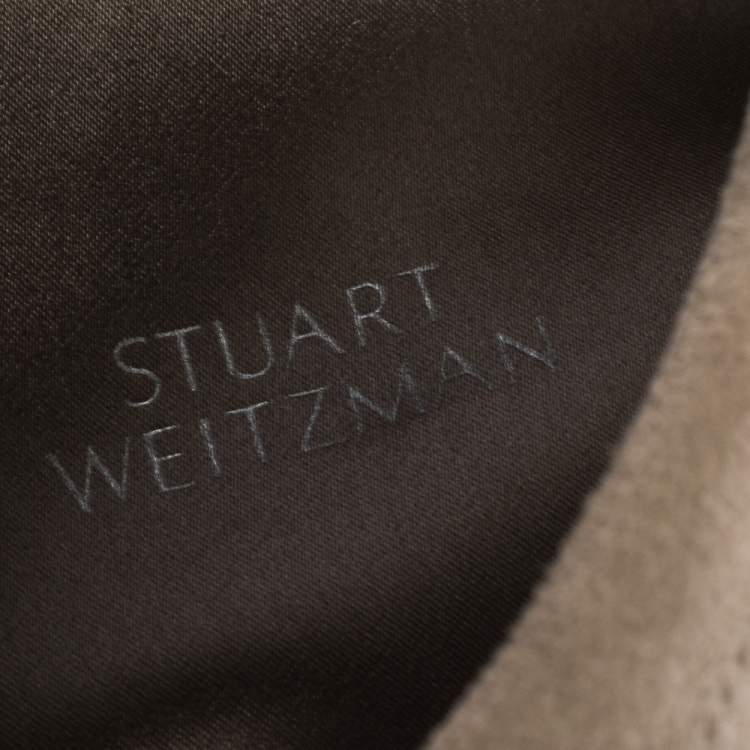 Pre Owned Stuart Weitzman Two Tone Suede Over The Knee Boots Size 38.5