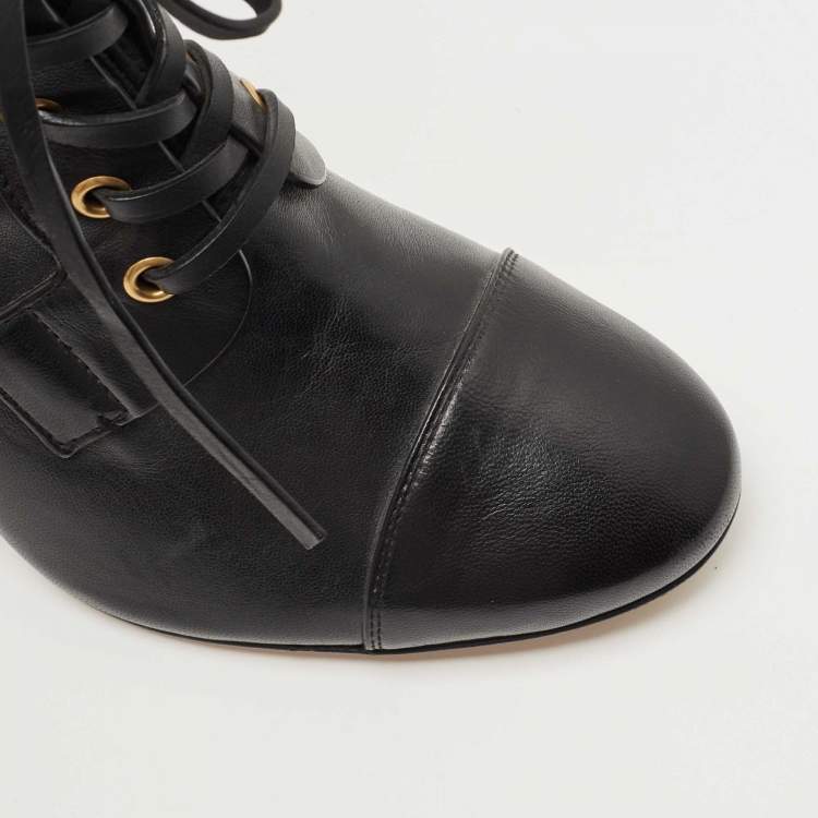 Pre Owned Stuart Weitzman Black Leather Mild Calf Boots Size 38