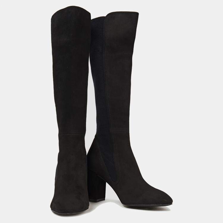 Pre Owned Stuart Weitzman Suede Block Heel Over The Knee Boots 37.5