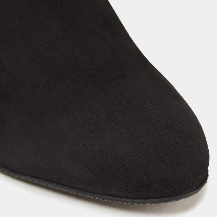 Pre Owned Stuart Weitzman Suede Block Heel Over The Knee Boots 37.5