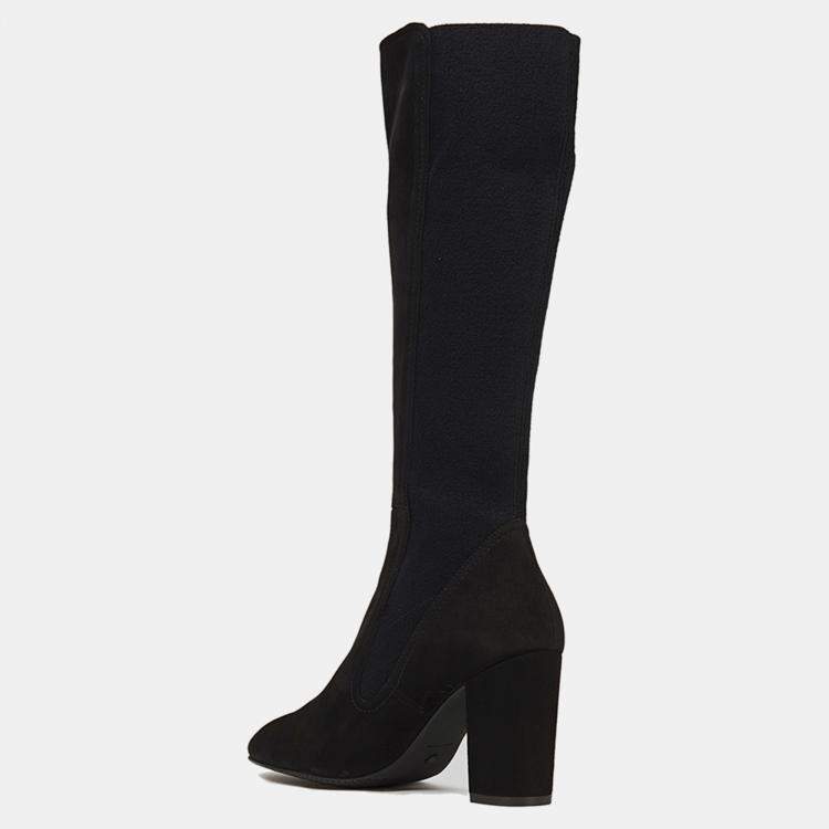 Pre Owned Stuart Weitzman Suede Block Heel Over The Knee Boots 37.5