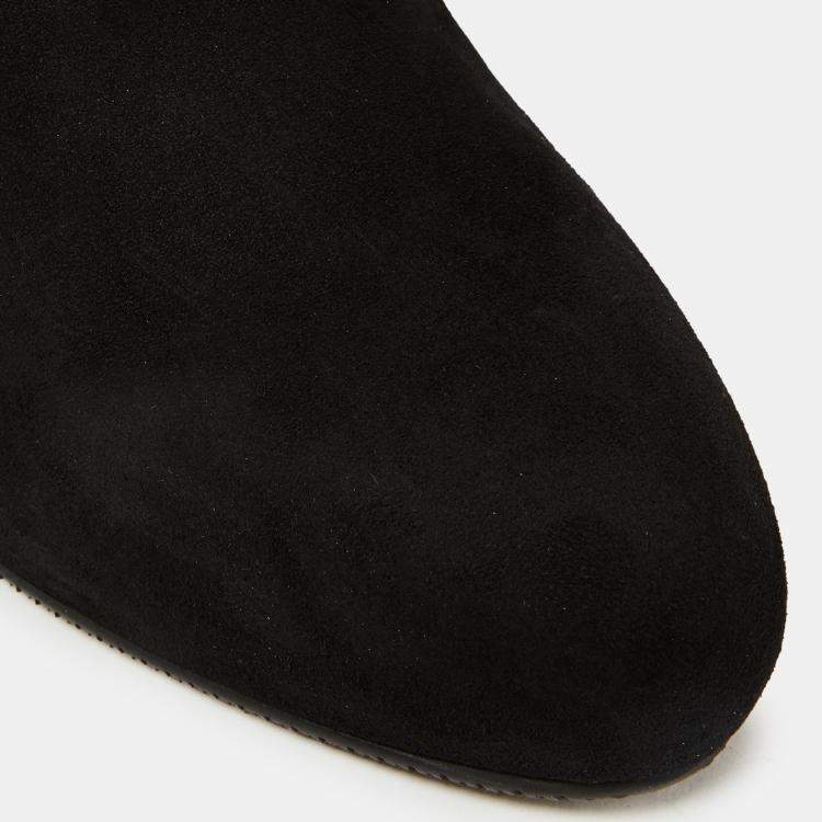 Pre Owned Stuart Weitzman Suede Block Heel Ankle Boots 37