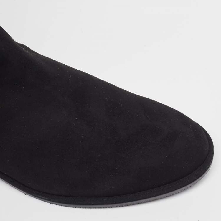 Pre Owned Stuart Weitzman Black Suede Lowland Over The Knee Boots Size 37