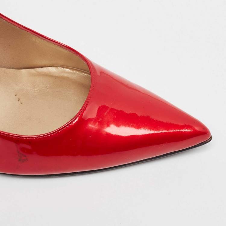 Pre Owned Stuart Weitzman Red Patent Leather Stuart Pumps Size 39