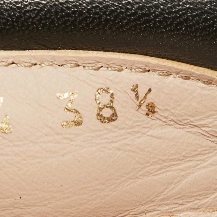 Pre Owned Stuart Weitzman Black Leather Slip On Sneakers Size 38.5