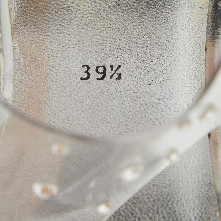 Pre Owned Stuart Weitzman Transparent PVC Ankle Strap Sandals Size 39.5