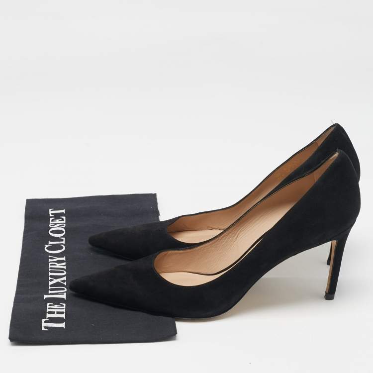 مملوكة مسبقًا Stuart Weitzman Black Suede Pointed Toe Pumps Size 41