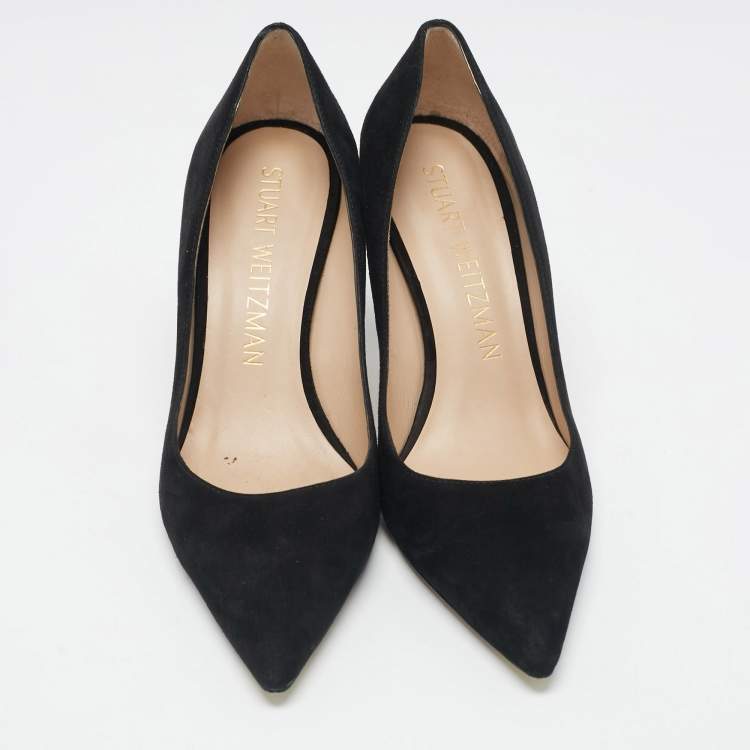 مملوكة مسبقًا Stuart Weitzman Black Suede Pointed Toe Pumps Size 41