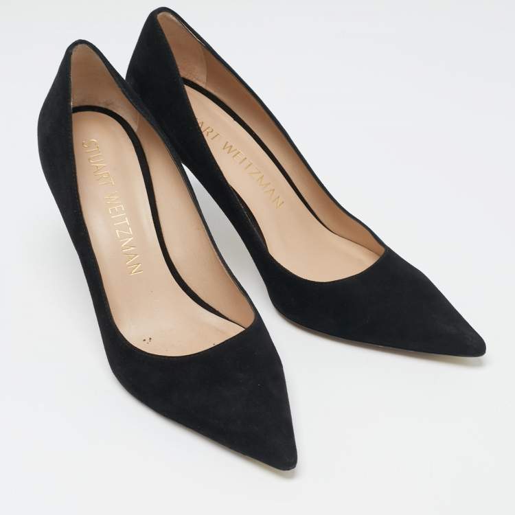 مملوكة مسبقًا Stuart Weitzman Black Suede Pointed Toe Pumps Size 41