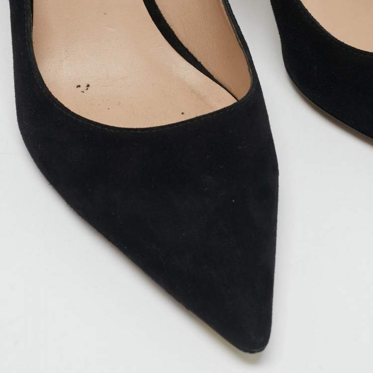 مملوكة مسبقًا Stuart Weitzman Black Suede Pointed Toe Pumps Size 41