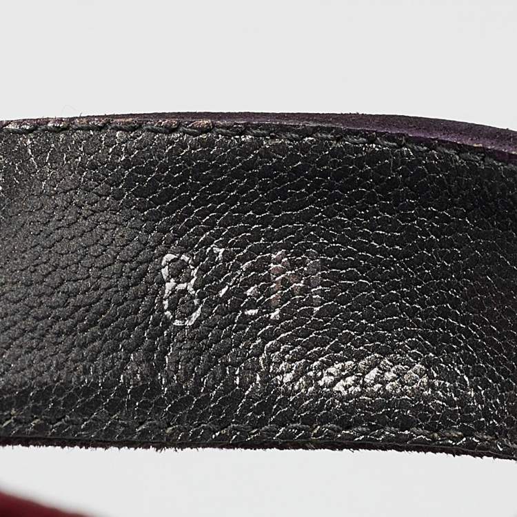 Pre Owned Stuart Weitzman Dark Purple/Burgundy Suede Ankle Strap Platform Pumps Size 39