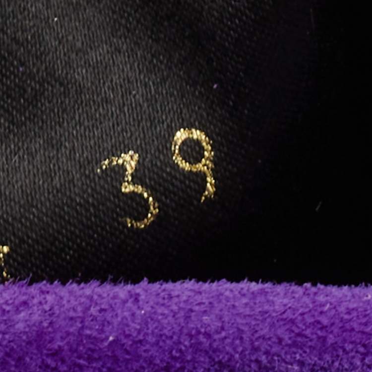 Pre Owned Stuart Weitzman Purple Suede Ankle Booties Size 39