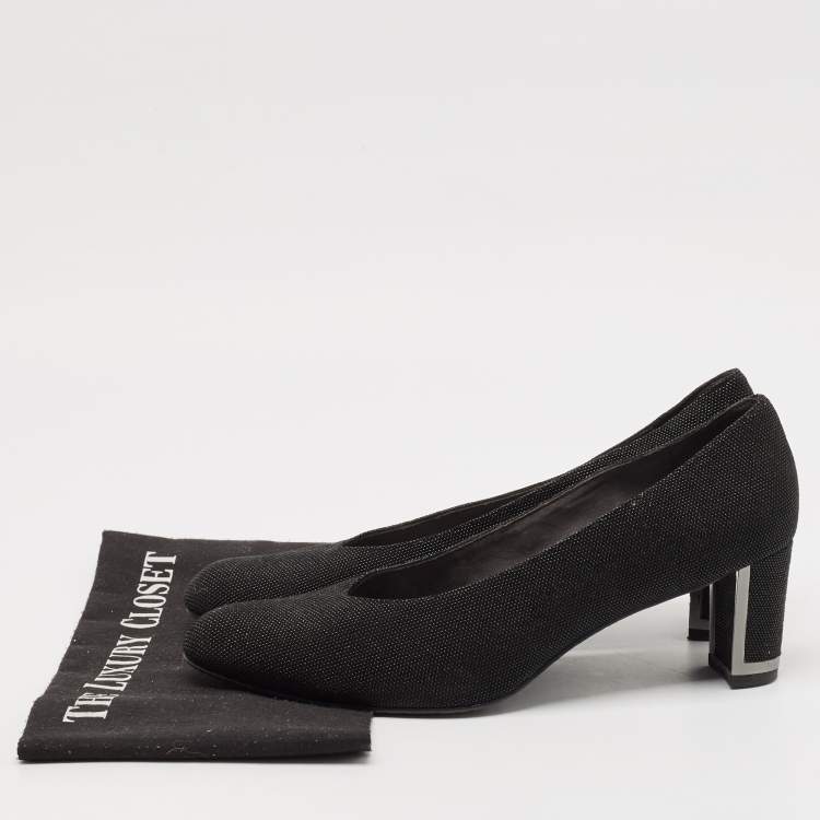 Pre Owned Stuart Weitzman Black Solar Goosebump Pumps Size 41